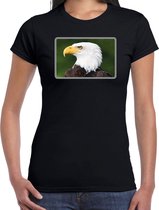 Dieren shirt met arenden foto - zwart - voor dames - roofvogels/ zeearend vogel cadeau t-shirt / kleding 2XL