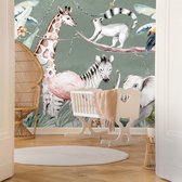 Kinderbehang Watercolor Savanna - green 350 x 280 cm (b x h)