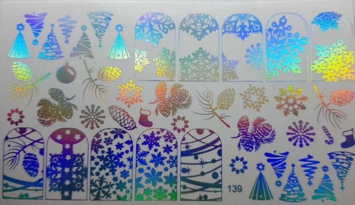 Goedkoopste Korneliya Folie Decal 139 Holografisch Zilver - Kerst Design 139