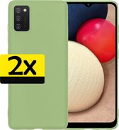 Samsung A02s Hoesje Back Cover Siliconen Case Hoes Groen - 2 Stuks
