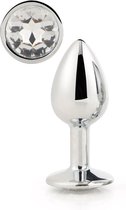 Dream Toys - Aluminium anaalplug met siersteen Small Gleaming Love  - Zilver