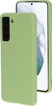 Mobiparts Siliconen Cover Case Samsung Galaxy S21 Pistache Groen hoesje