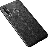 Mobigear Hoesje geschikt voor Huawei Y6p Telefoonhoesje Flexibel TPU | Mobigear Luxury Backcover | Y6p Case | Back Cover - Zwart
