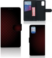 GSM Hoesje Geschikt voor Samsung Galaxy A02s Flip Cover Geschikt voor Samsung M02s Telefoonhoesje met foto Geruit Rood