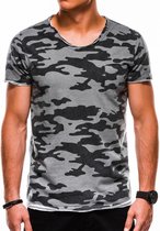 Heren - T-shirt - Camouflage - Grijs