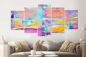 Schilderij -Kleurrijk abstract,   5 luik, 200x100cm, Premium print
