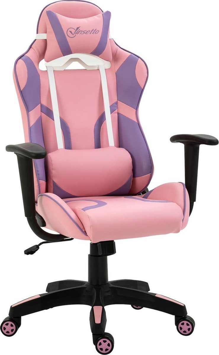 nicegoodz bureaustoel ergonomische bureaustoel game stoel gaming stoel roze paars winkelen nl