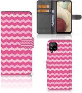 Hoesje ontwerpen Samsung Galaxy A12 GSM Hoesje ontwerpen Waves Pink