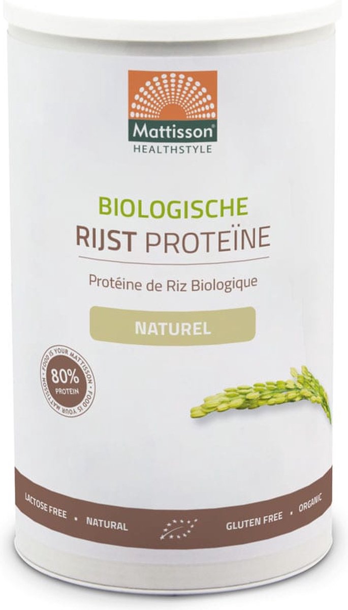 Goedkoopste Mattisson - Biologische Rijst Proteïne Poeder - 80 Eiwit - Naturel - Proteine Shake - 500 Gram