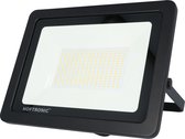 HOFTRONIC LED Schijnwerper - IP65 waterdicht voor buiten - Zwart - 6400K Daglicht wit licht - 150 Watt 15.000 Lumen - Vervangt 1350 Watt LED Breedstraler - Osram Chips - Bouwlamp voor buiten 