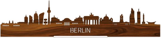 Standing Skyline Berlijn Palissander hout - 60 cm - Woondecoratie design - Decoratie om neer te zetten en om op te hangen - Meer steden beschikbaar - Cadeau voor hem - Cadeau voor haar - Jubileum - Verjaardag - Housewarming - Interieur -