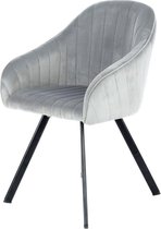 Liv's Klaraskar Eetkamerstoel - Modern - Zilver - Polyester - 59cm x 56cm x 86cm