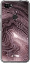 6F hoesje - geschikt voor Google Pixel 3a -  Transparant TPU Case - Purple Marble #ffffff