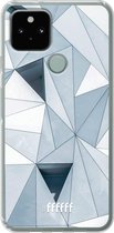 6F hoesje - geschikt voor Google Pixel 5 -  Transparant TPU Case - Mirrored Polygon #ffffff