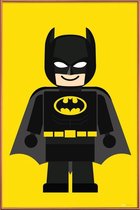 JUNIQE - Poster met kunststof lijst Batman Toy -30x45 /Geel & Zwart