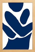 JUNIQE - Poster in houten lijst New Silence -60x90 /Blauw & Wit
