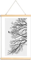 JUNIQE - Posterhanger Winter Bird -20x30 /Grijs & Wit