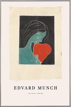 JUNIQE - Poster met kunststof lijst Munch - The Heart -30x45 /Blauw &