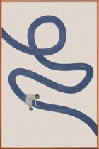 JUNIQE - Poster met kunststof lijst River Cleanse -60x90 /Blauw &
