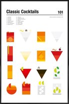 JUNIQE - Poster met kunststof lijst Klassieke cocktails -