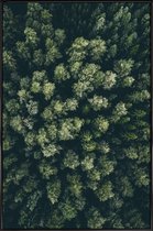 JUNIQE - Poster in kunststof lijst Bos - luchtfotografie -40x60 /Groen