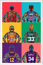 JUNIQE - Poster in kunststof lijst NBA-legendes pop art -30x45