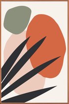 JUNIQE - Poster met kunststof lijst Reach -40x60 /Groen & Rood