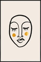 JUNIQE - Poster met kunststof lijst Blush II gouden -30x45 /Goud &