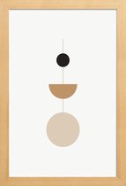 JUNIQE - Poster met houten lijst Pendulum -13x18 /Bruin & Ivoor