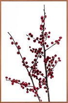 JUNIQE - Poster met kunststof lijst Red Berries 2 -40x60 /Rood & Wit