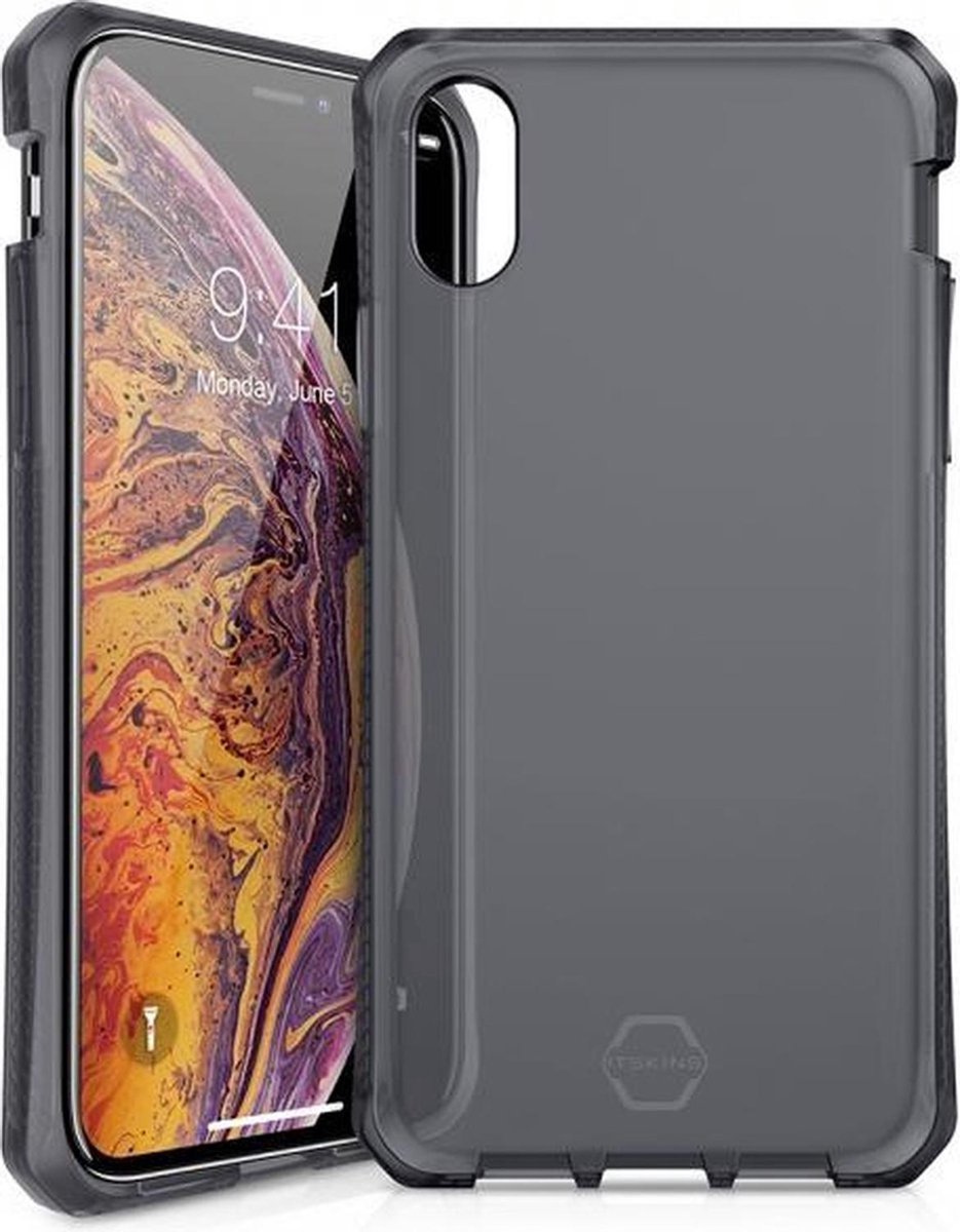 ITSkins Spectrum Frost cover voor Apple iPhone Xs Max - Level 2 bescherming - Zwart
