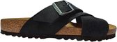 Birkenstock Lugano Leoi Camberra Black Slippers - Heren - Zwart - Maat 43