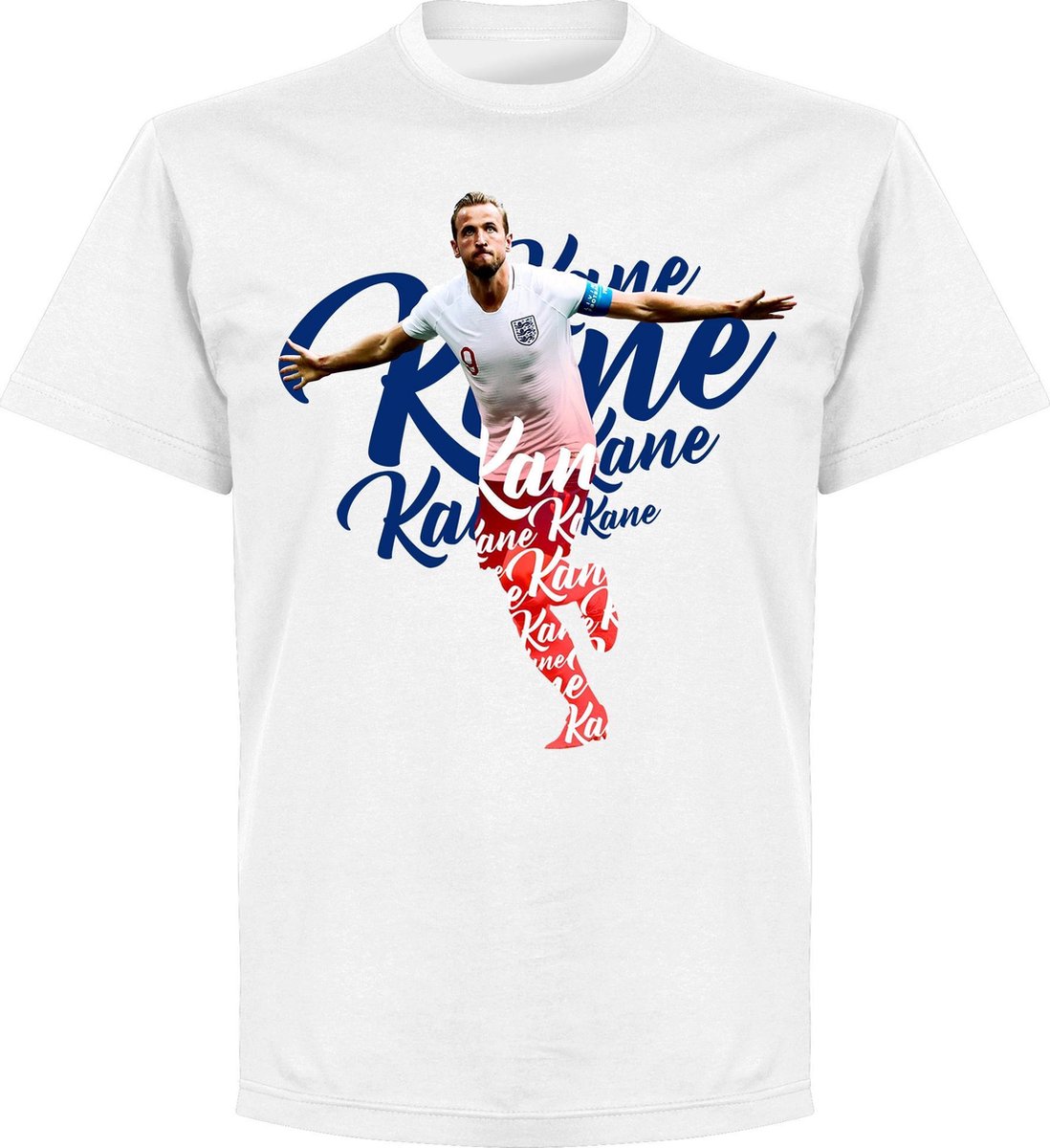 1098x1200.jpg Kane Engeland Script T-Shirt - Wit - 4XL - Afbeelding 1