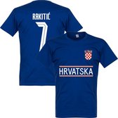 Kroatië Rakitic Team T-Shirt 2021-2022 - Blauw - S