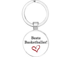 Akyol - Basketbal sleutelhanger - Beste basketballer - Cadeau basketballer - Verjaardag basketbal - Basketbal accessoires- Basketballer - Leuk kado voor iemand die van basketbal houdt - 2,5x2,5 CM
