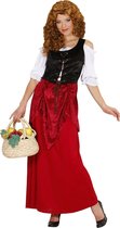 Widmann - Middeleeuwen & Renaissance Kostuum - Vlaamse Taveerne Deerne - Vrouw - Rood - Large - Carnavalskleding - Verkleedkleding