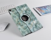 P.C.K. Hoesje/Boekhoesje/Bookcover/Bookcase/Book draaibaar Marmer Groen geschikt voor Apple iPad 11 PRO (2018/2020) MET GLASFOLIE/TEMPERED GLASS