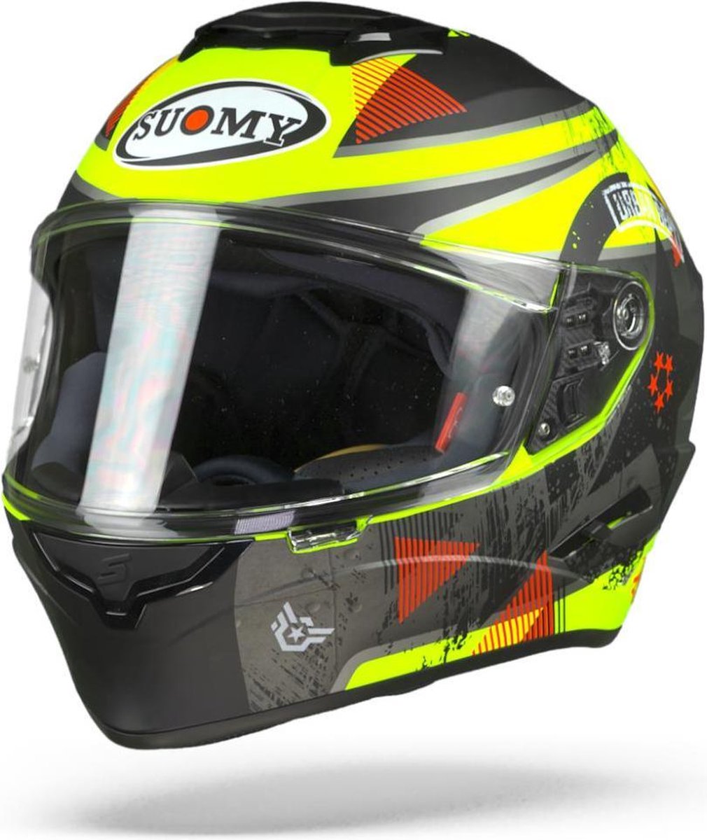 Suomy Stellar Wrench Mat Fluo Geel Grijs Integraalhelm - Motorhelm - Maat L
