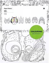6x Knutsel papieren maskers om in te kleuren voor kinderen - Hobbymateriaal/knutselmateriaal masker inkleuren