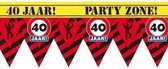 40 jaar party tape/markeerlint waarschuwing 12 meter - Verjaardag afzetlinten/markeerlinten feestartikelen