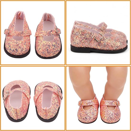 Doll schoenen voor poppen - 4 paar trendy en kleurrijke schoenen voor meisjespoppen — afbeelding 2
