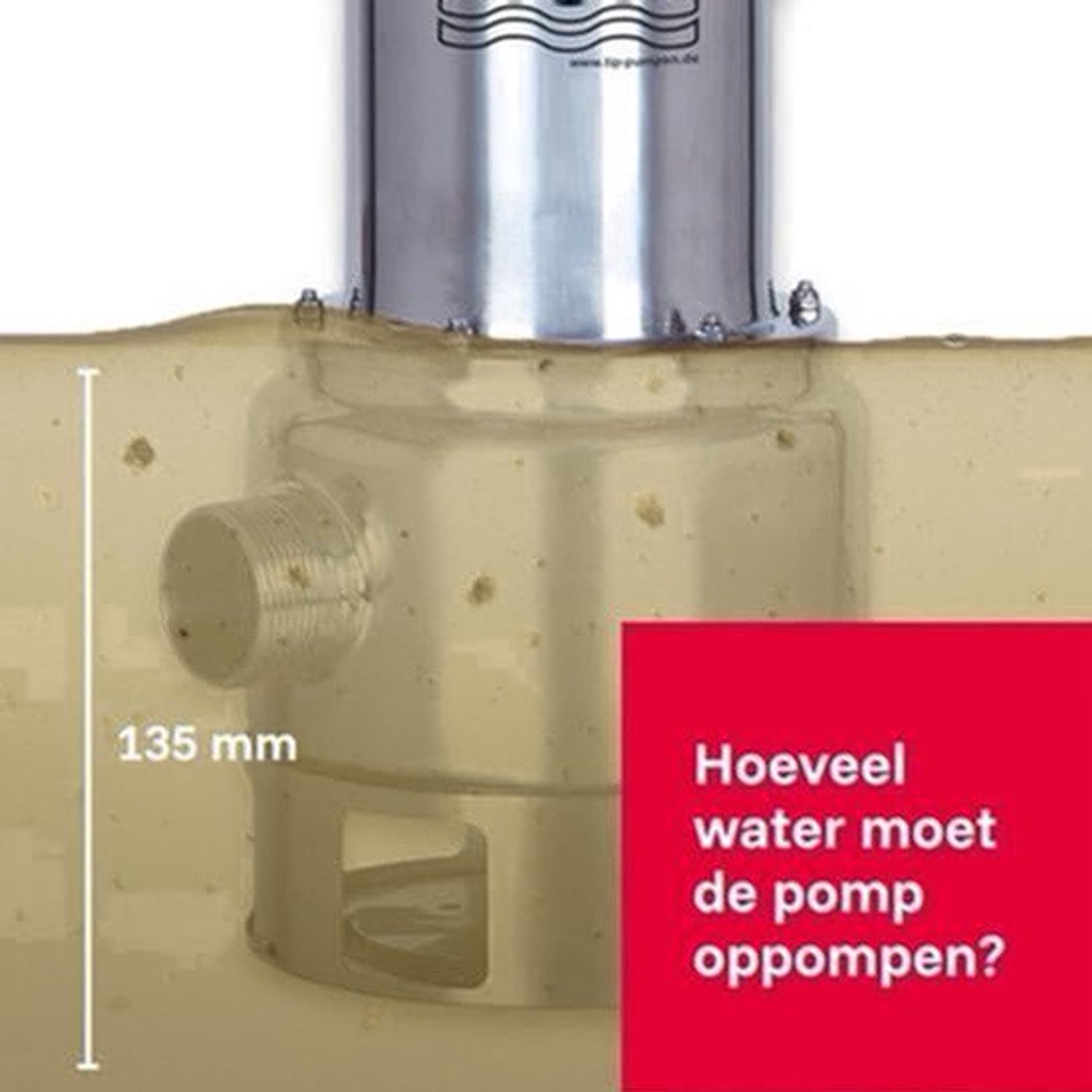 Vuilwaterpomp – Dompelpomp – Bouwpomp – Afwateringspomp – Pomp – 19.500 l/u Debiet – Roestvrijstalen Loopwiel