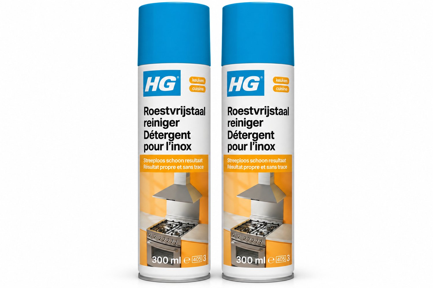 HG Roestvrijstaal Reiniger 300 ml - Streeploze RVS Reiniger 2 x 300 ml