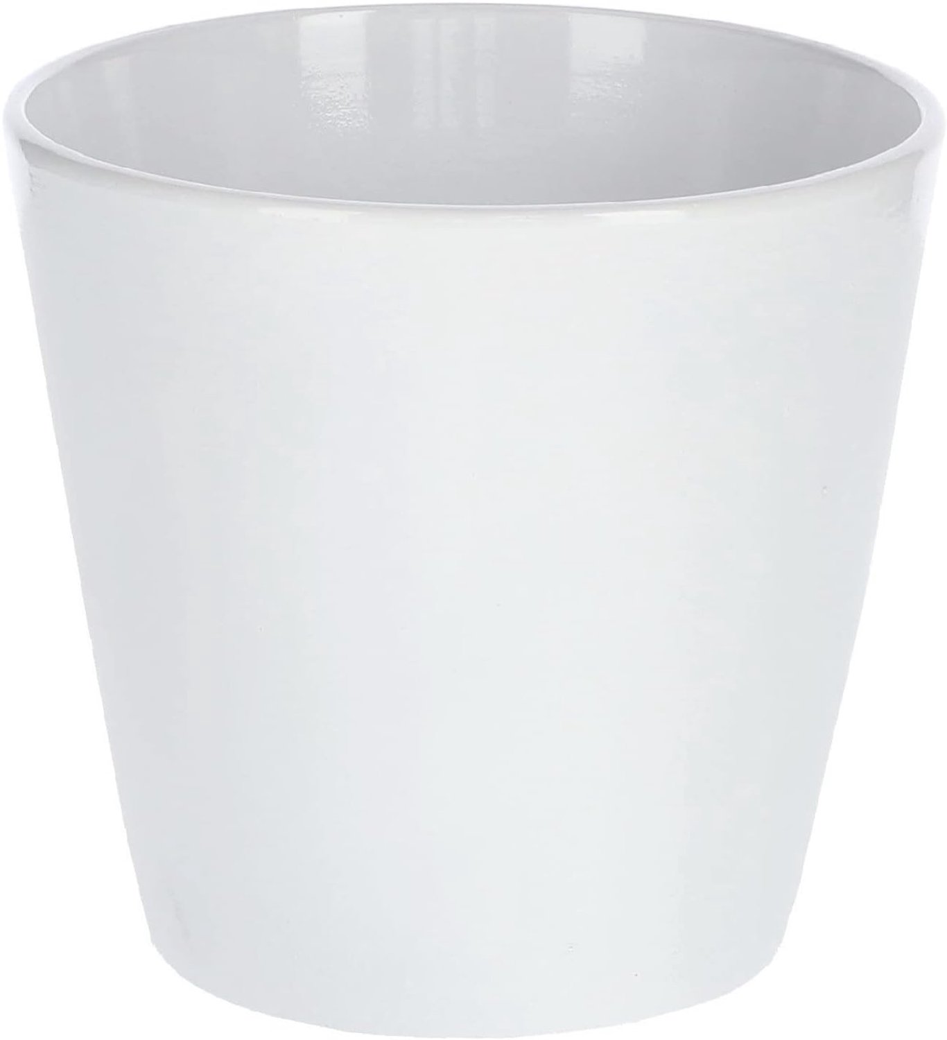 Klassieke Witte Keramische Bloempot - Diameter 13 cm