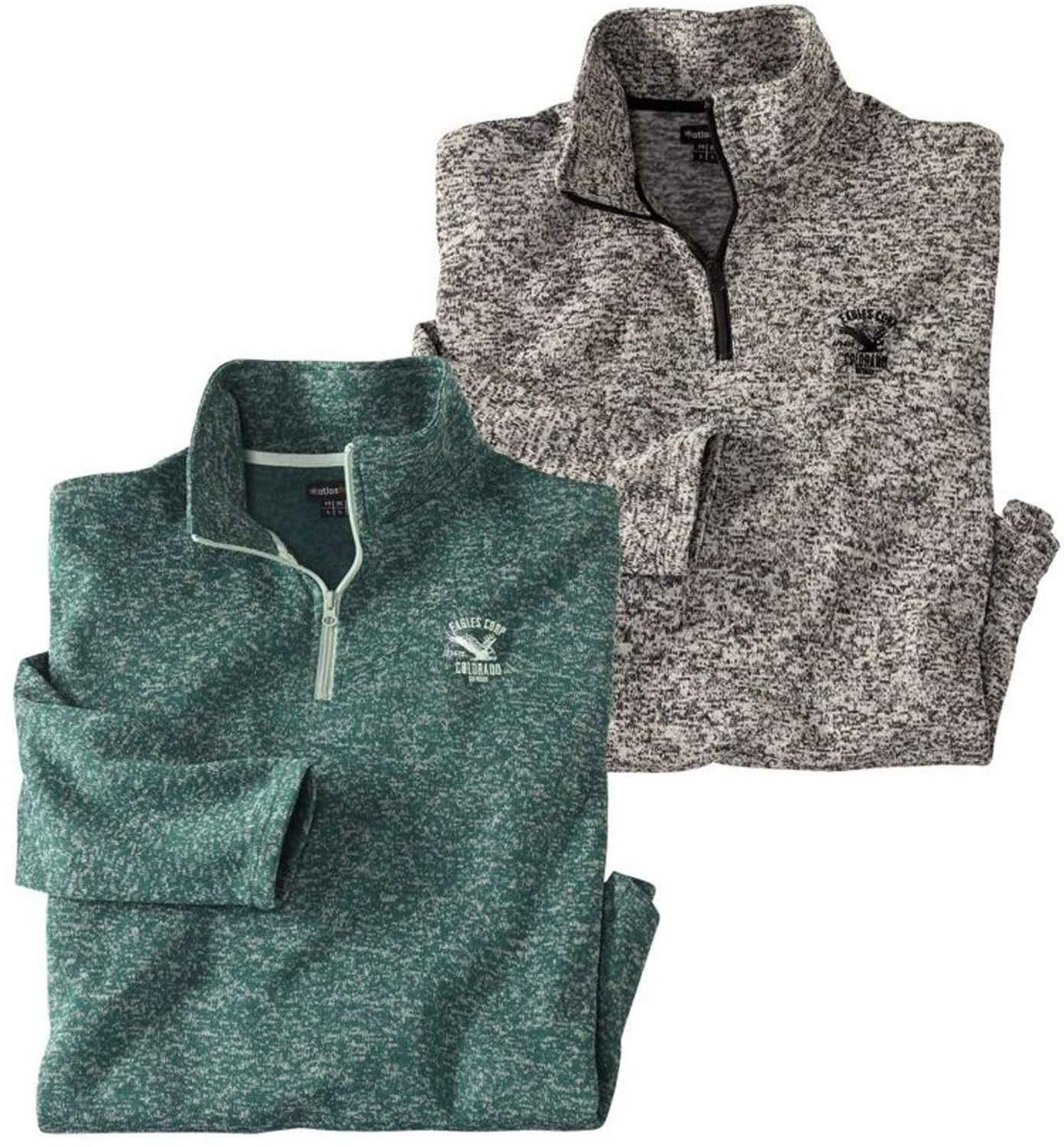 ATLAS FOR MEN - Set van 2 molton sweaters - Heren - Verkrijgbaar in grote maten - L