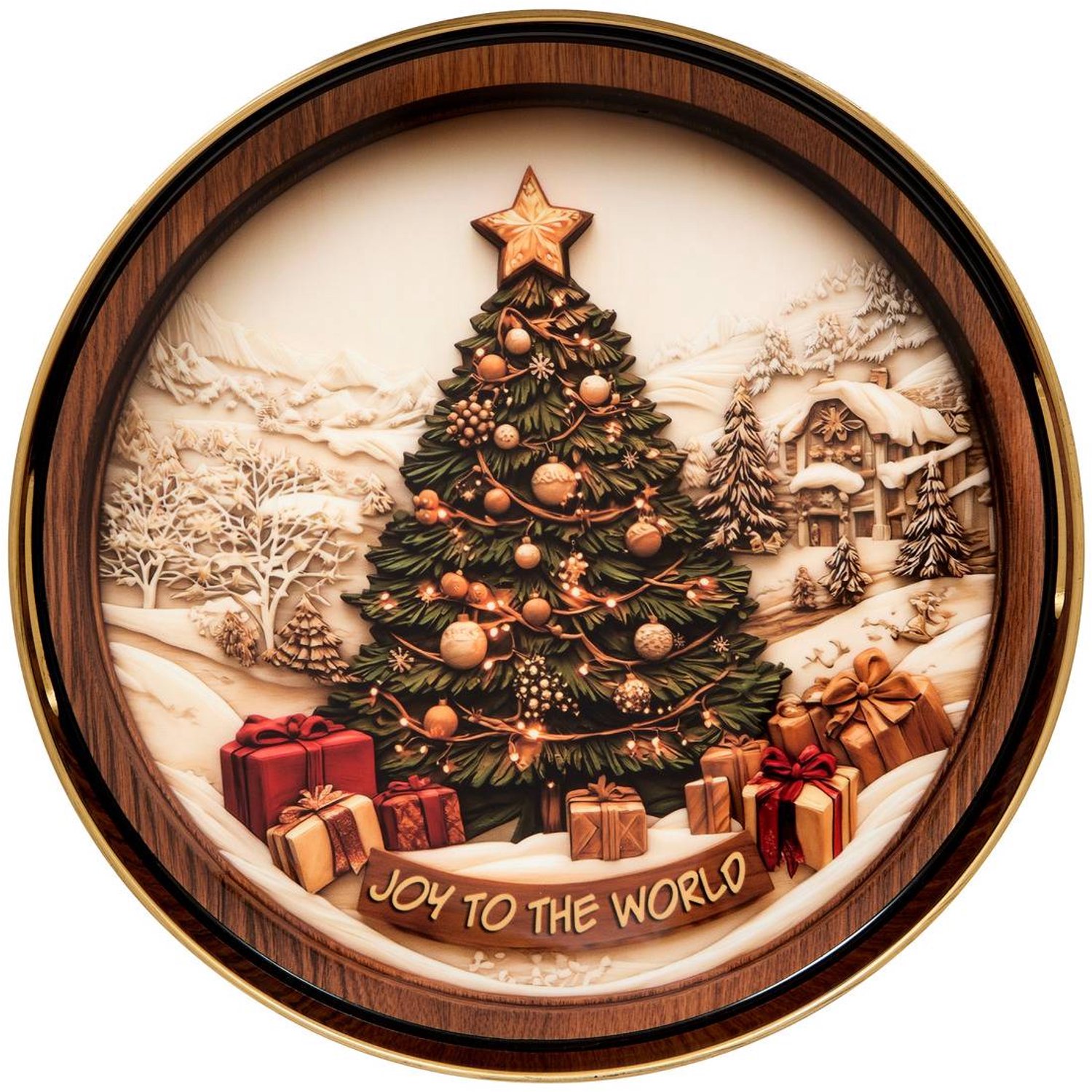 Plateau de Noël décoratif D. 33 cm