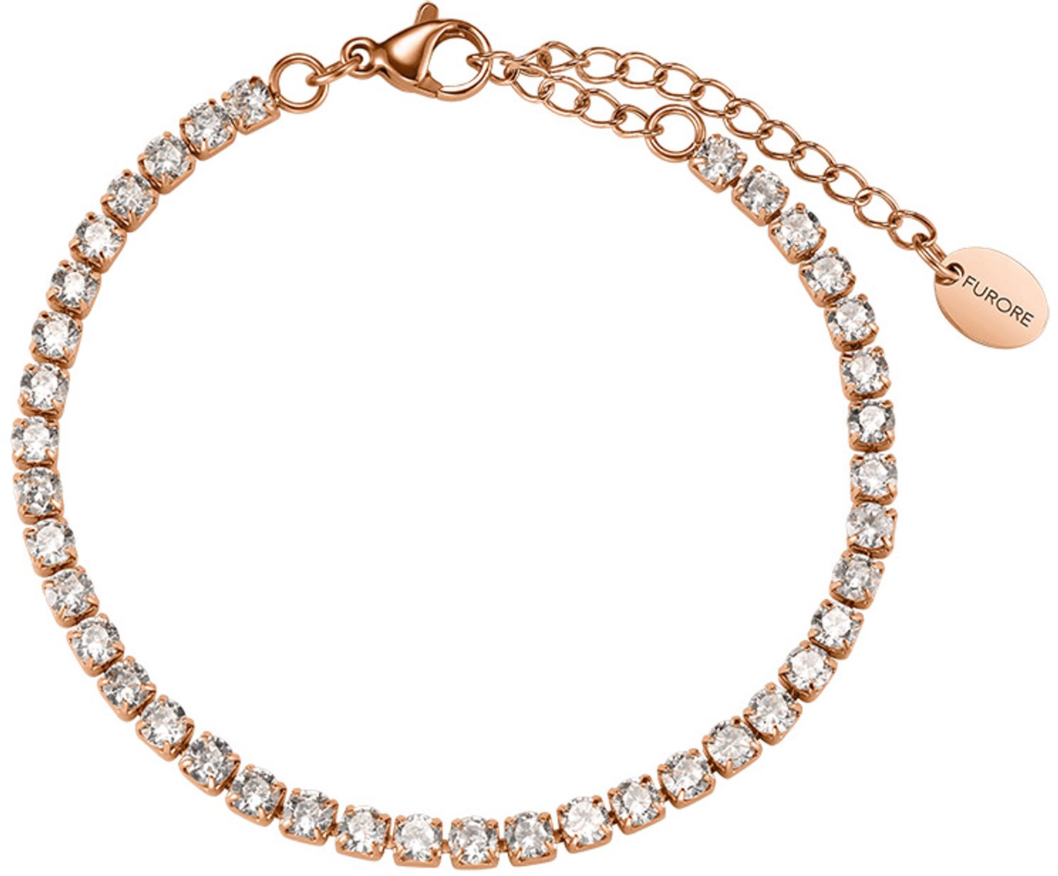 Furore - Dames Armband Stones - Rosekleurig - Lengte 17 tot 21 cm