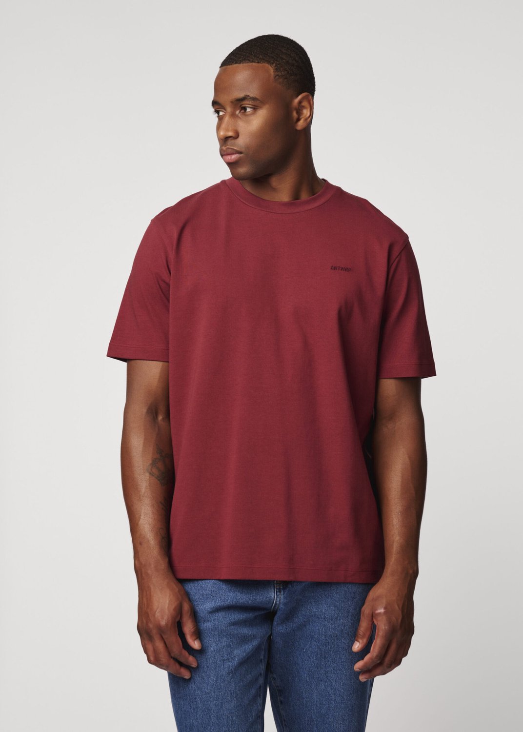 Antwrp T-shirt rood met grote logoprint op de rug voor heren - L (40)