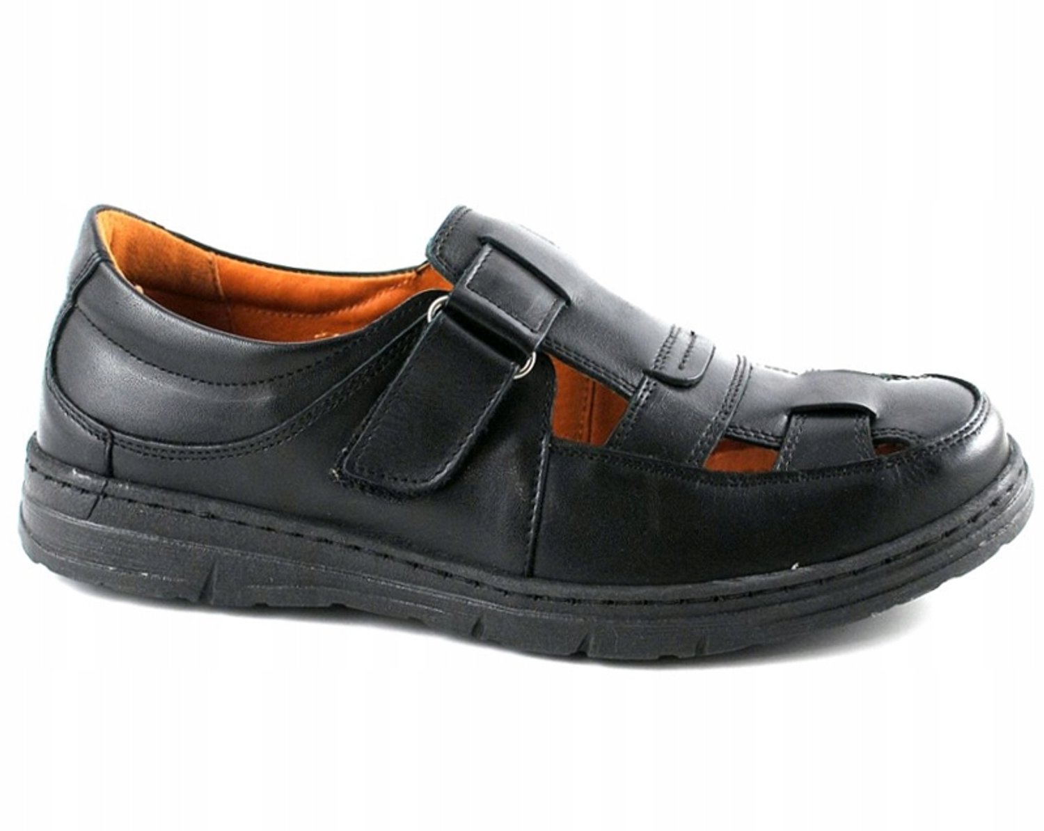 Ryłko IA1803 Heren Sandalen Leer Comfort Zwart