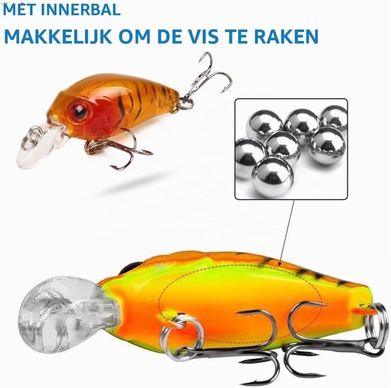 Set van 8 Drijvende Aas voor Snoek, Forel, Zalm en Baars - Realistische Simulatie Lures voor Zoet- en Zoutwater — afbeelding 2